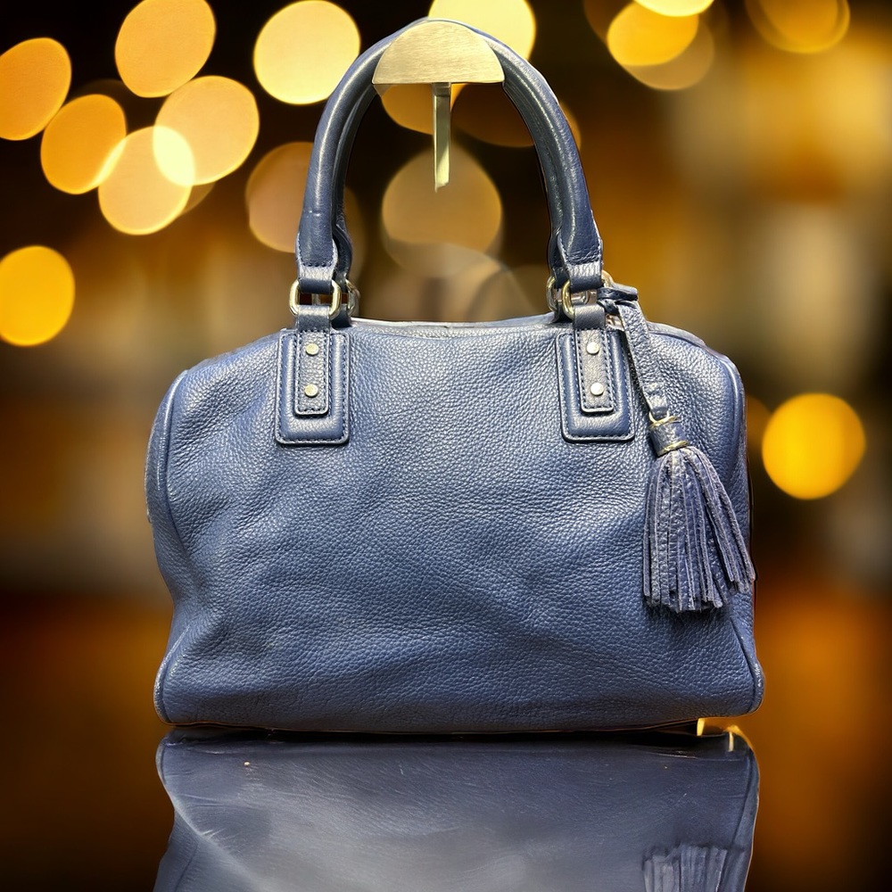 Danier Blue Leather Handbag Purse